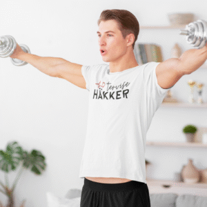 TERVISEHÄKKER valge T-särk